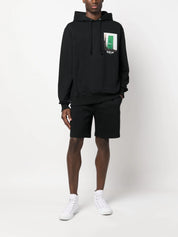 Helmut Lang logo-print cotton track shorts