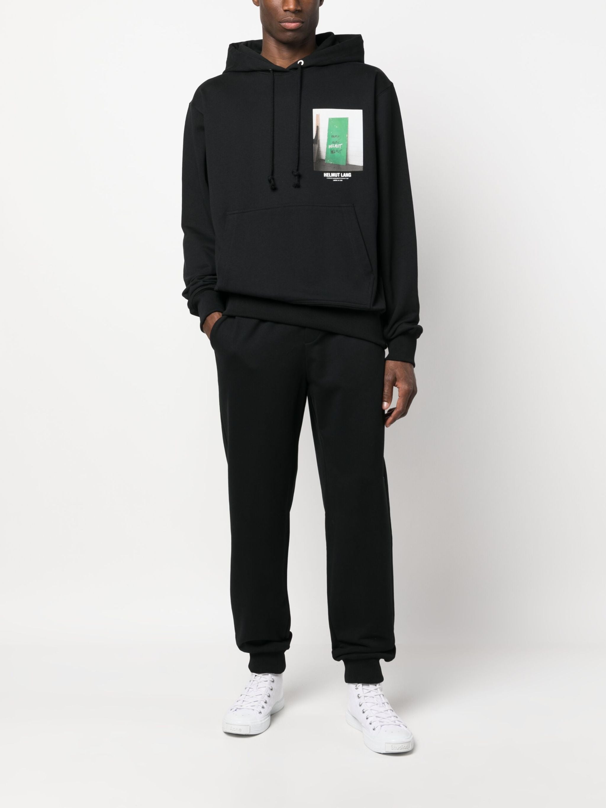 Helmut Lang logo-print cotton track pants