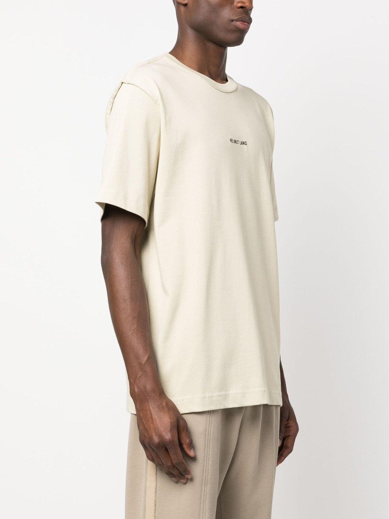 Helmut lang logo-embroidered cotton t-shirt