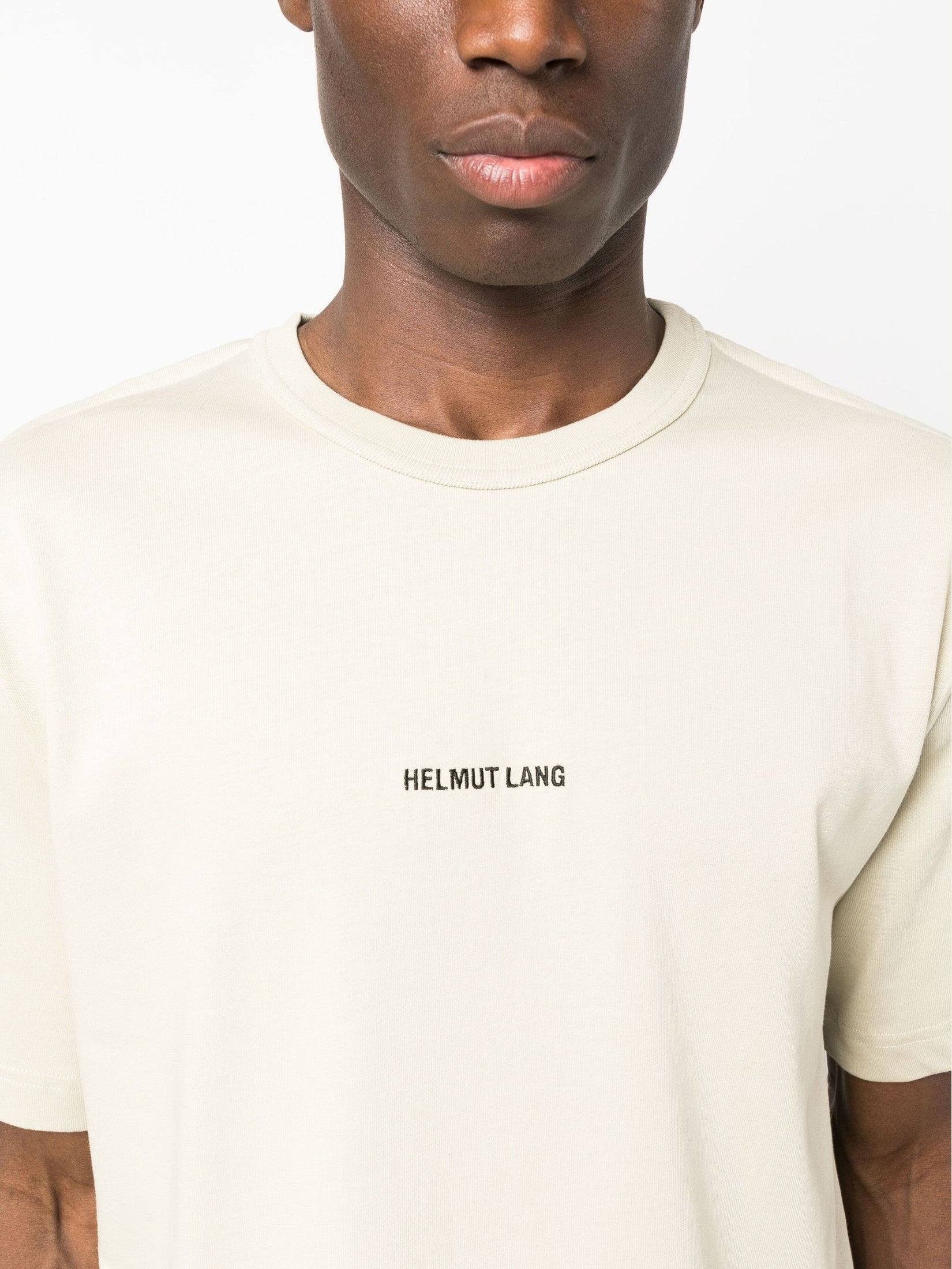 Helmut lang logo-embroidered cotton t-shirt