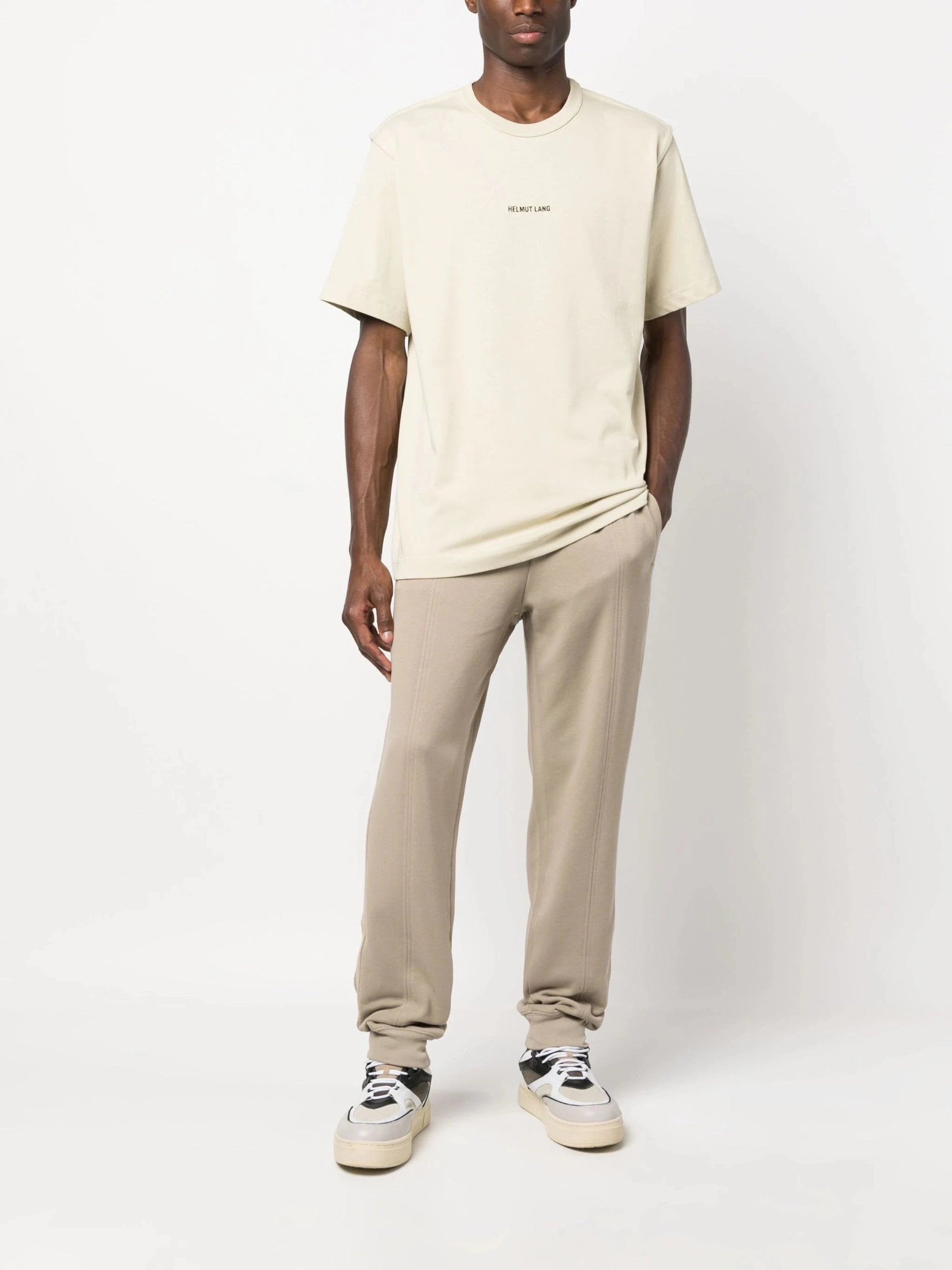 Helmut lang logo-embroidered cotton t-shirt