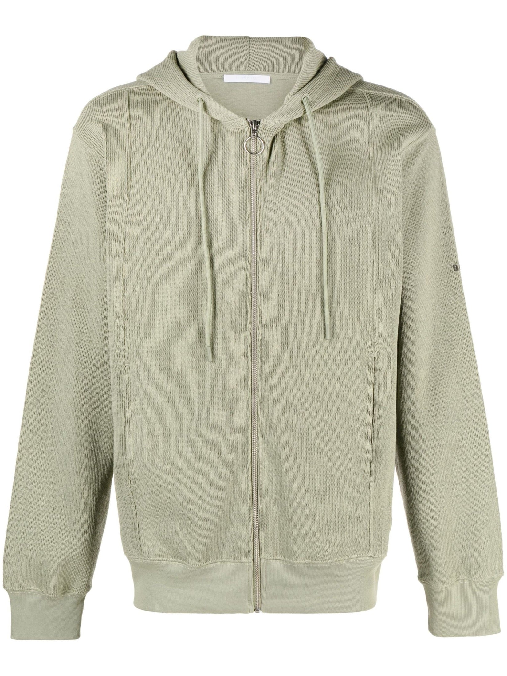 Helmut lang zip-up drawstring hoodie
