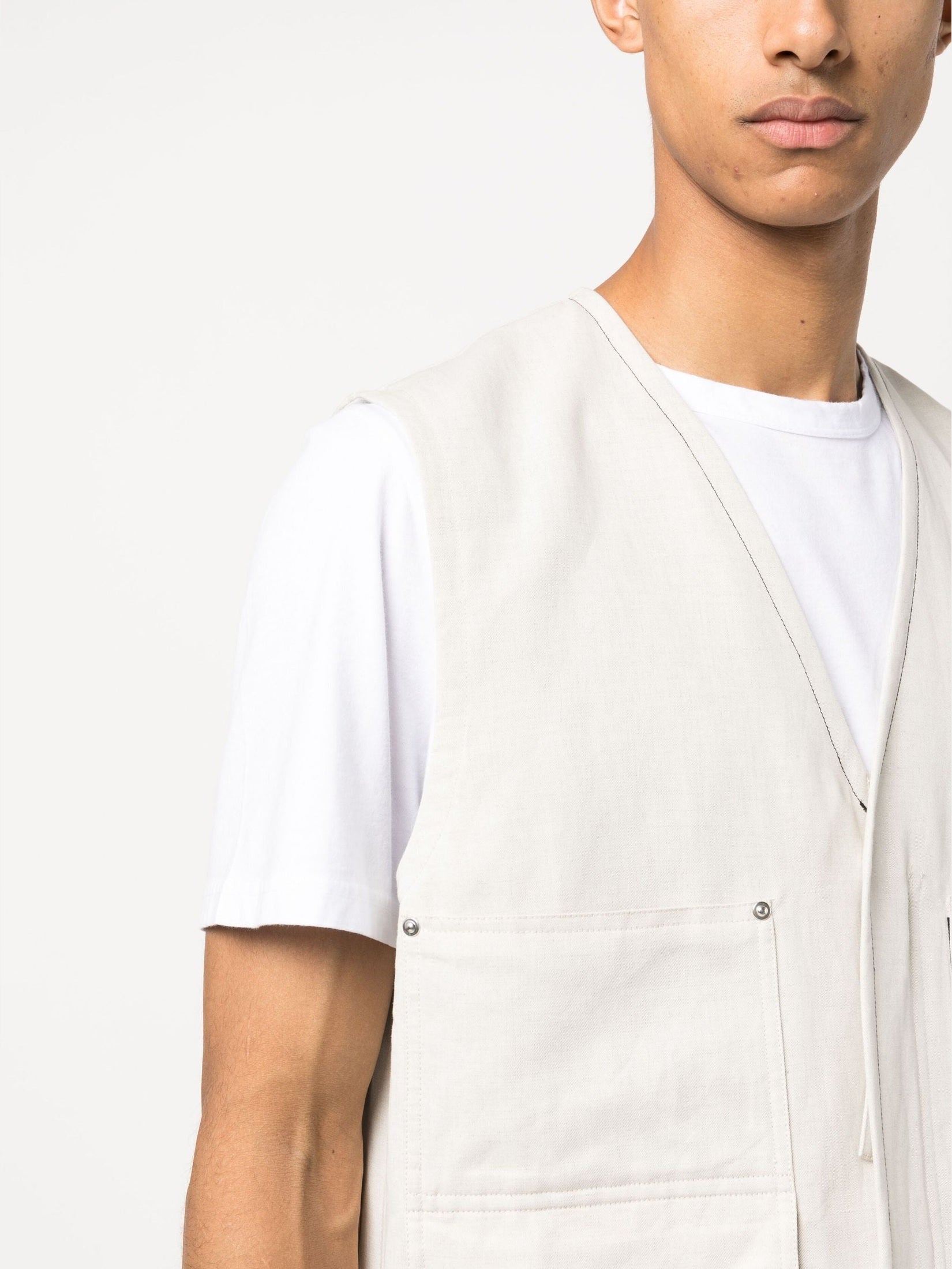 Helmut lang cotton-linen cargo gilet