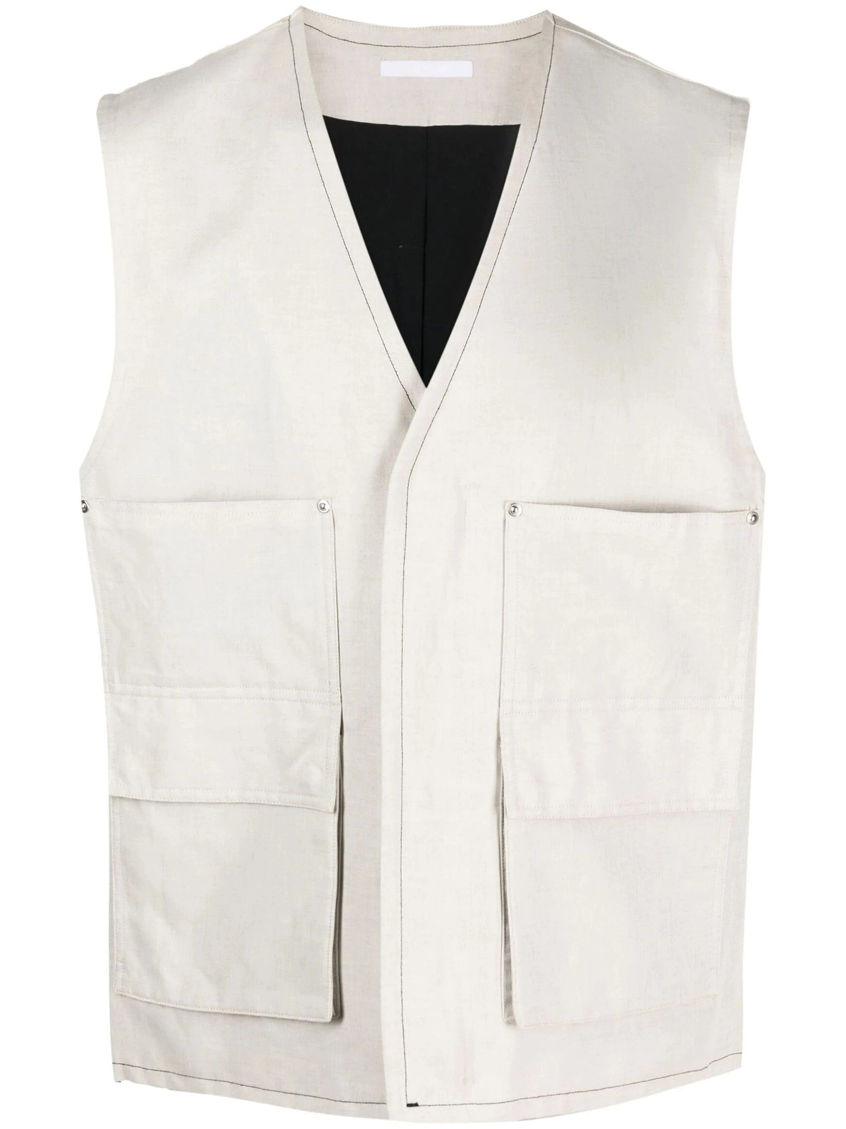 Helmut lang cotton-linen cargo gilet