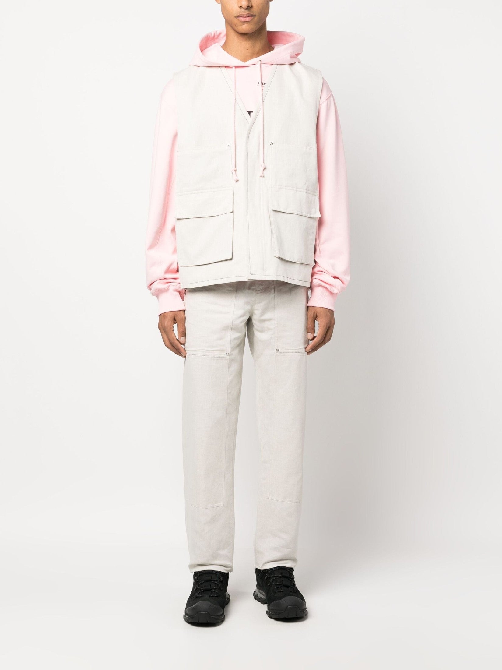 Helmut lang cotton-linen cargo gilet
