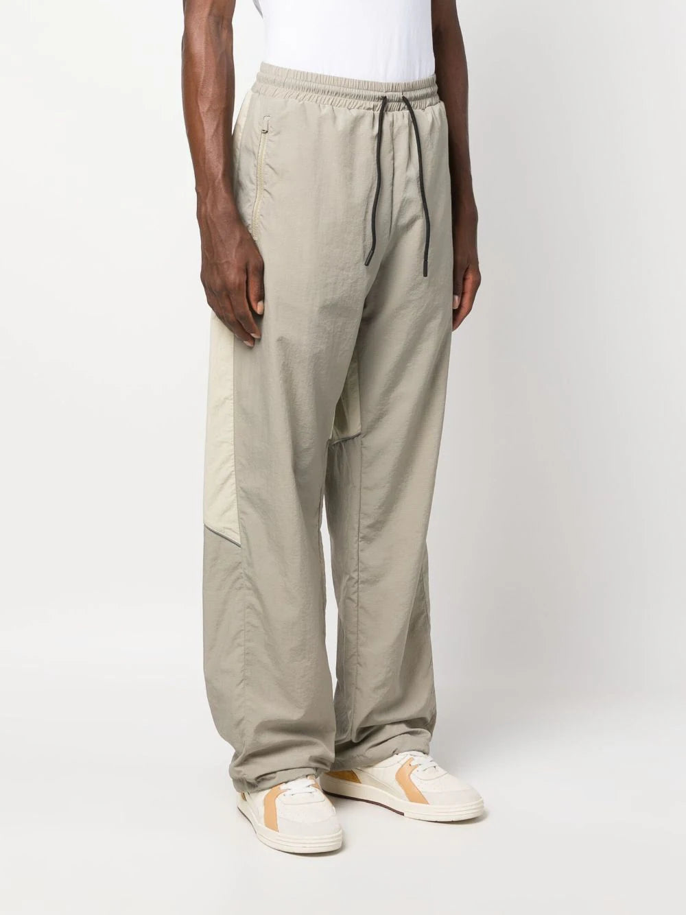 Elasticated-waist ripstop track pants