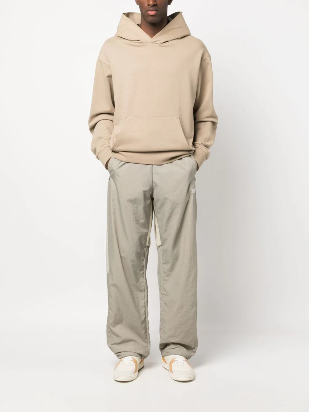Elasticated-waist ripstop track pants