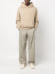 Elasticated-waist ripstop track pants