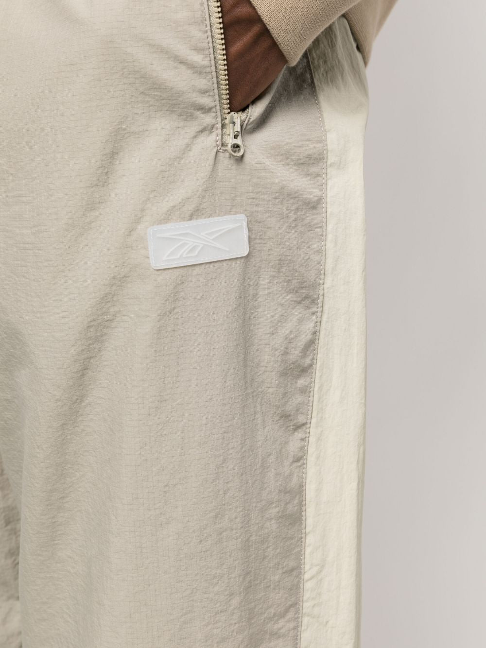 Elasticated-waist ripstop track pants