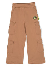 Barrow kids smiley-face cotton cargo trousers