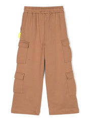 Barrow kids smiley-face cotton cargo trousers