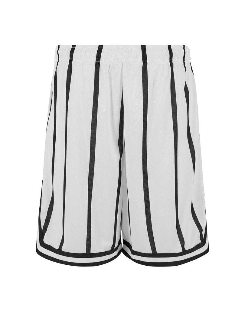 Small sign. striped mesh shorts