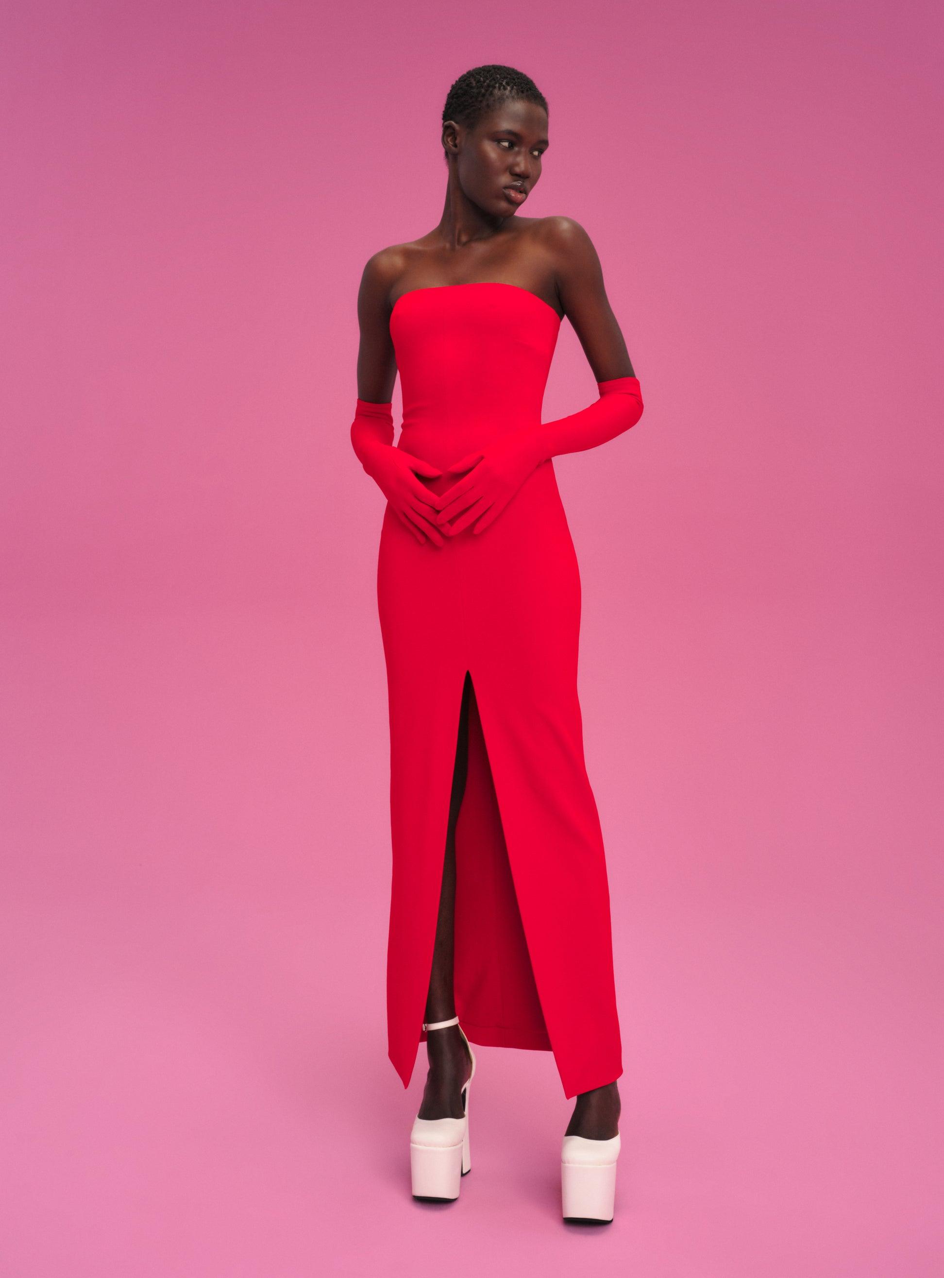 The bysha maxi dress in red