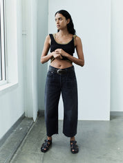 Ayla raw hem crop