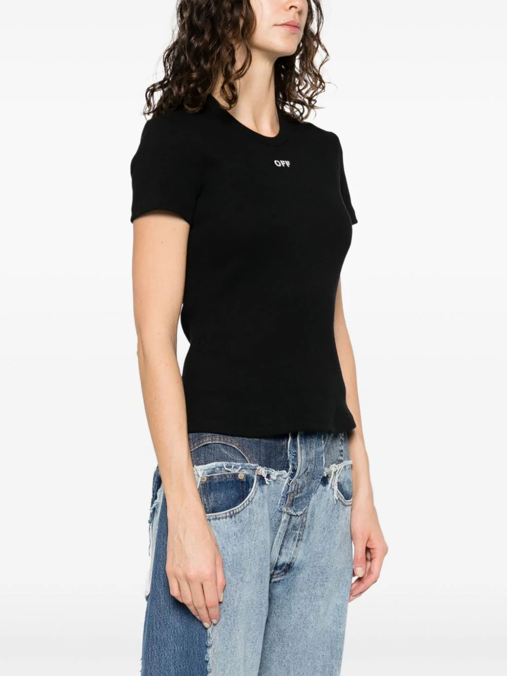 Off Stamp ribbed-knit top