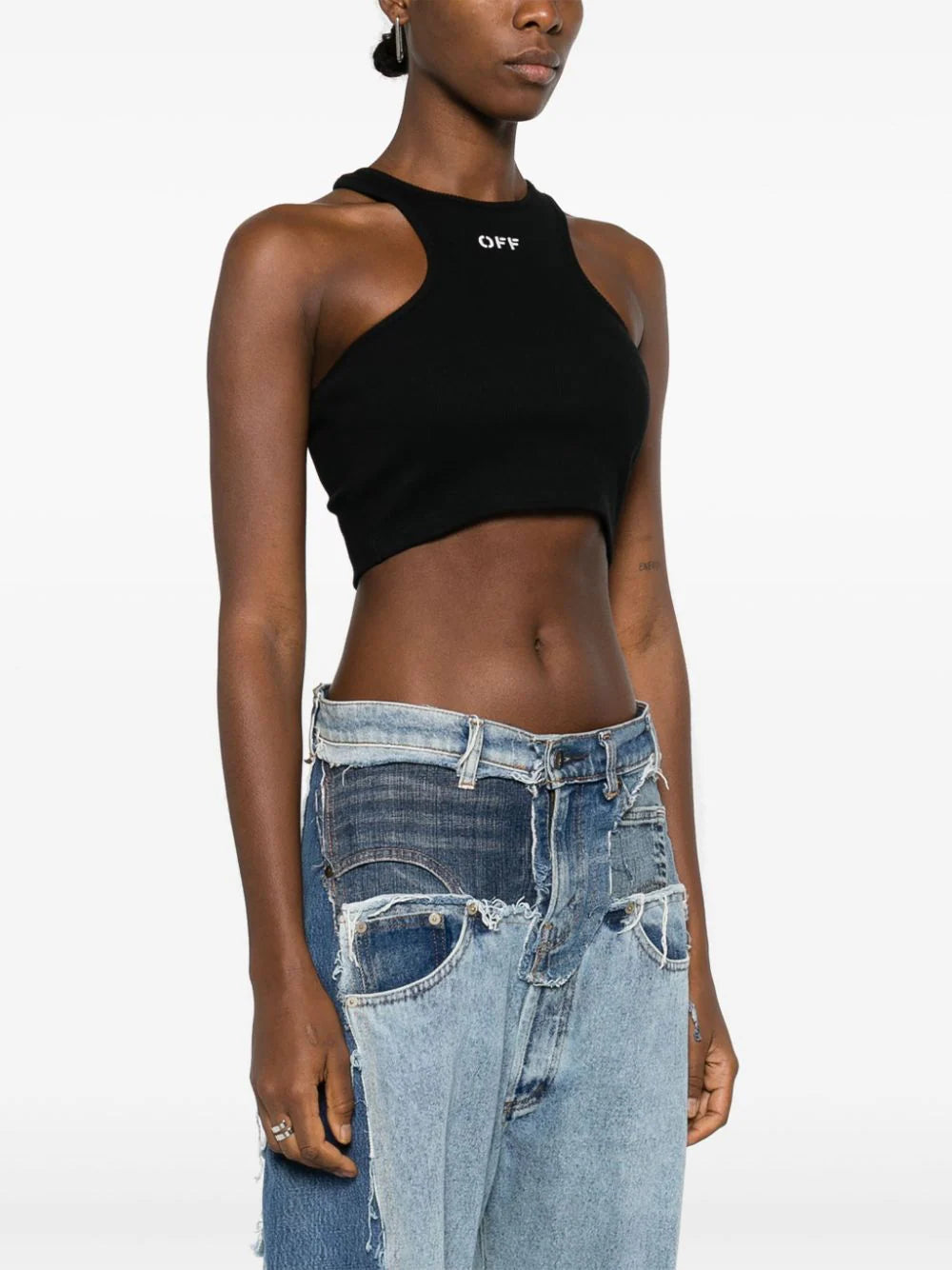 Off-Stamp ribbed crop top