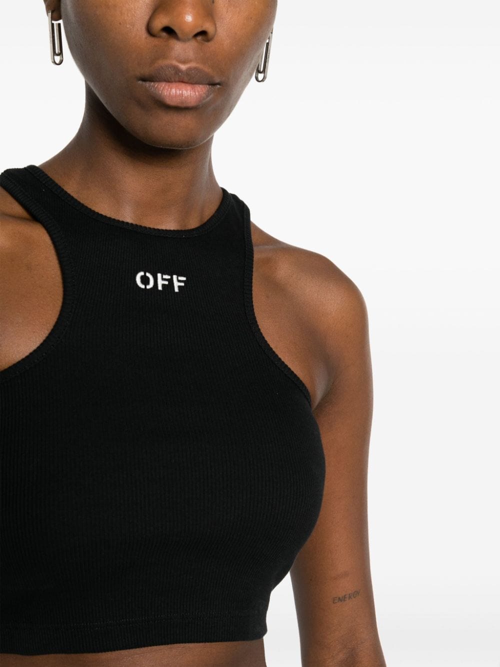 Off-Stamp ribbed crop top