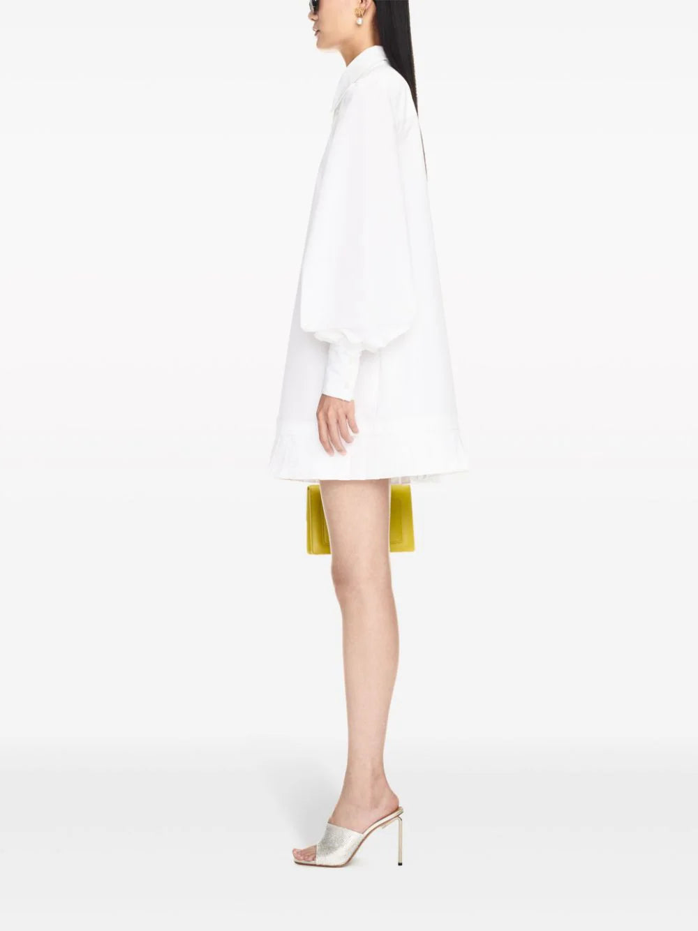 poplin pleated shirt dress