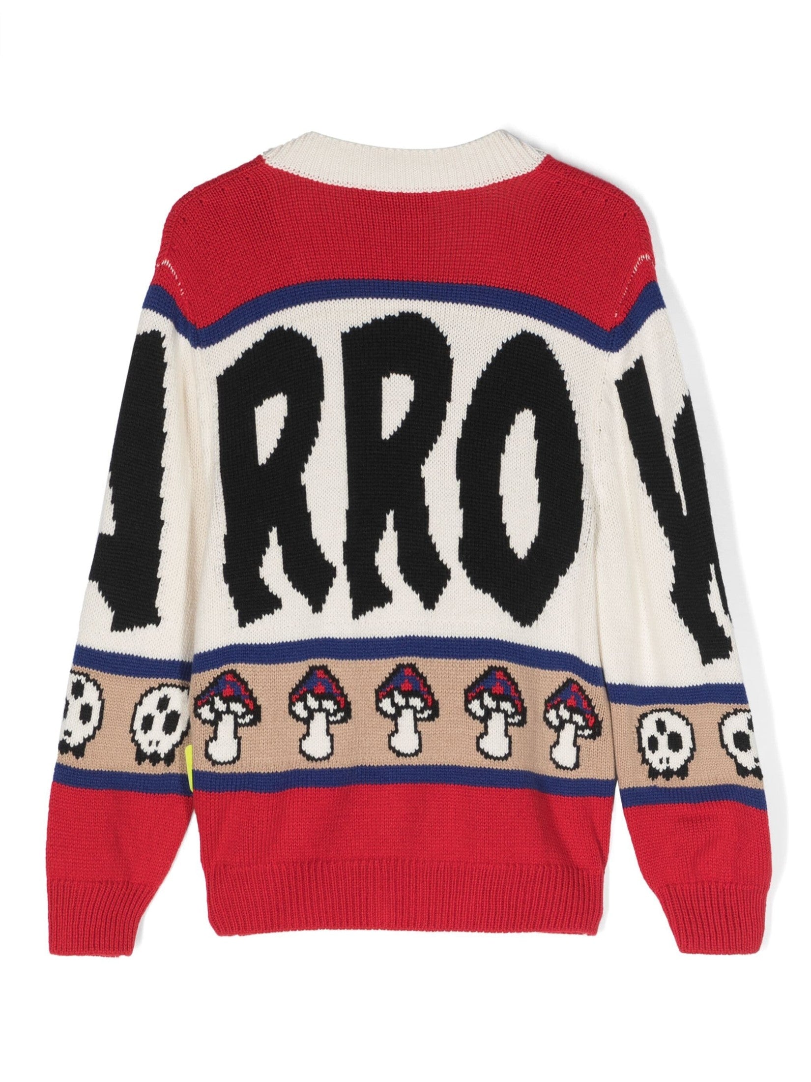 Barrow kids patterned intarsia-knit v-neck cardigan