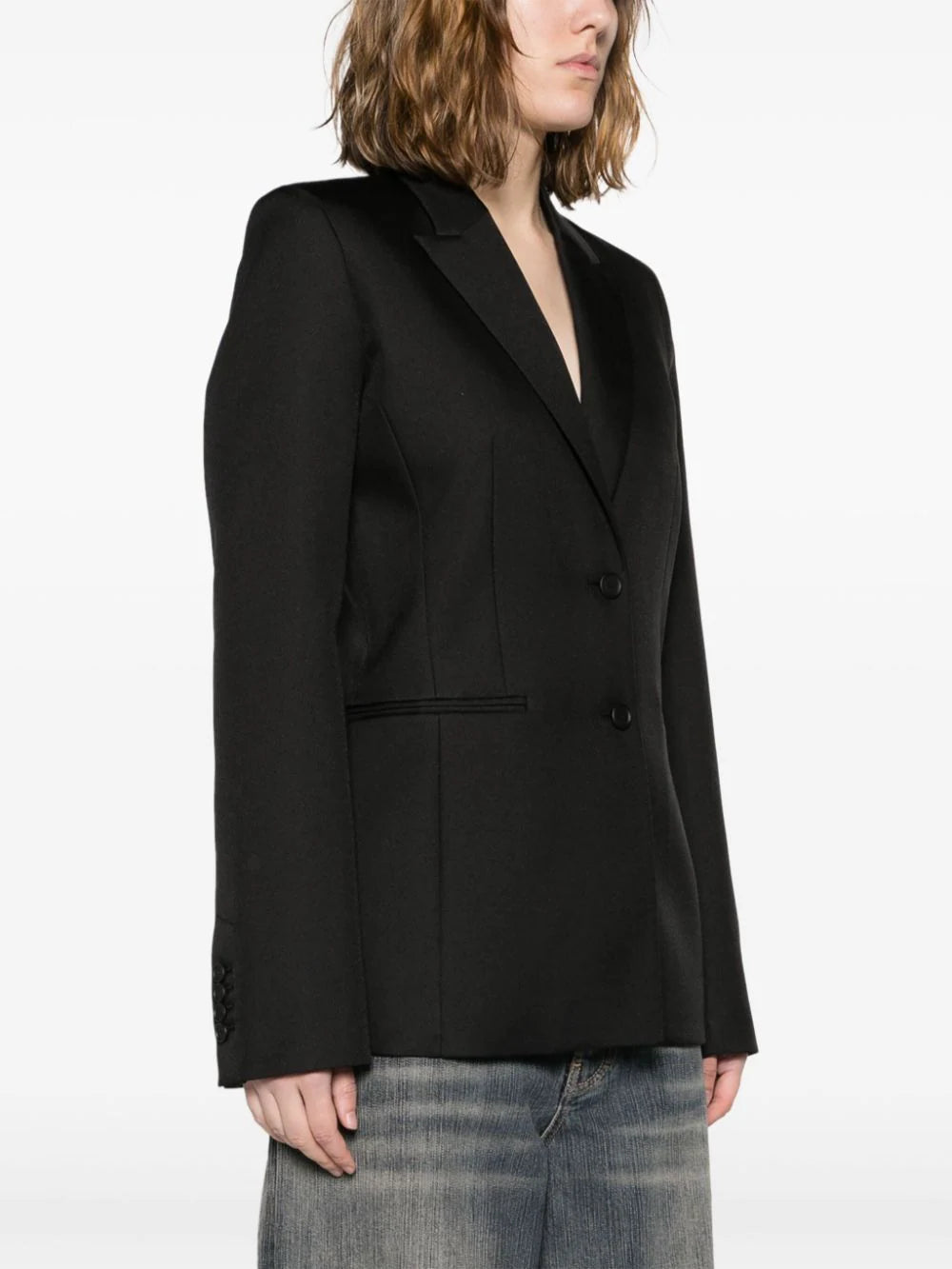 peak-lapels single-breasted blazer