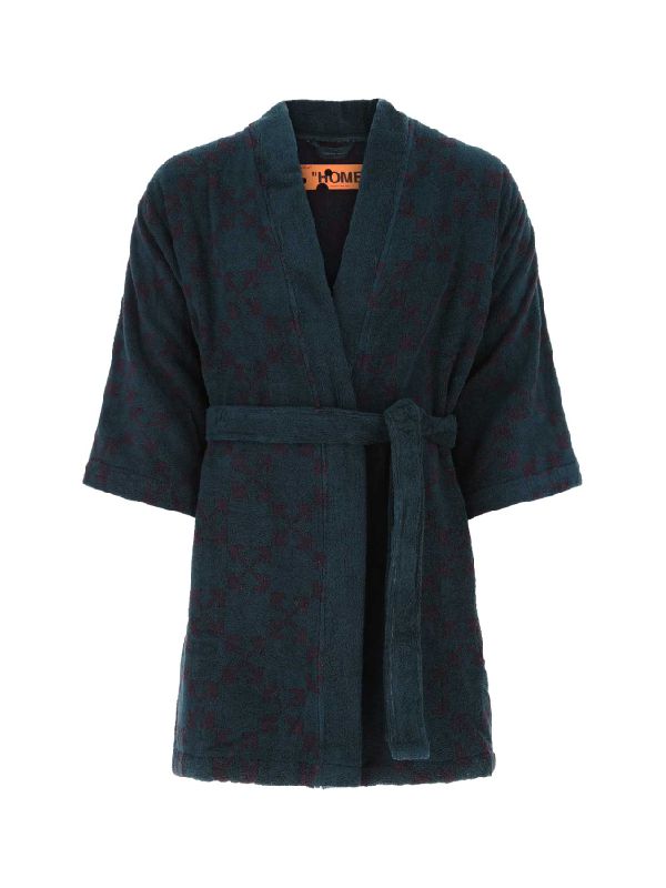 Arrow Pattern Bathrobe Dark Irish Aubergine