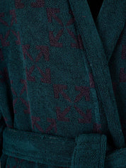 Arrow Pattern Bathrobe Dark Irish Aubergine