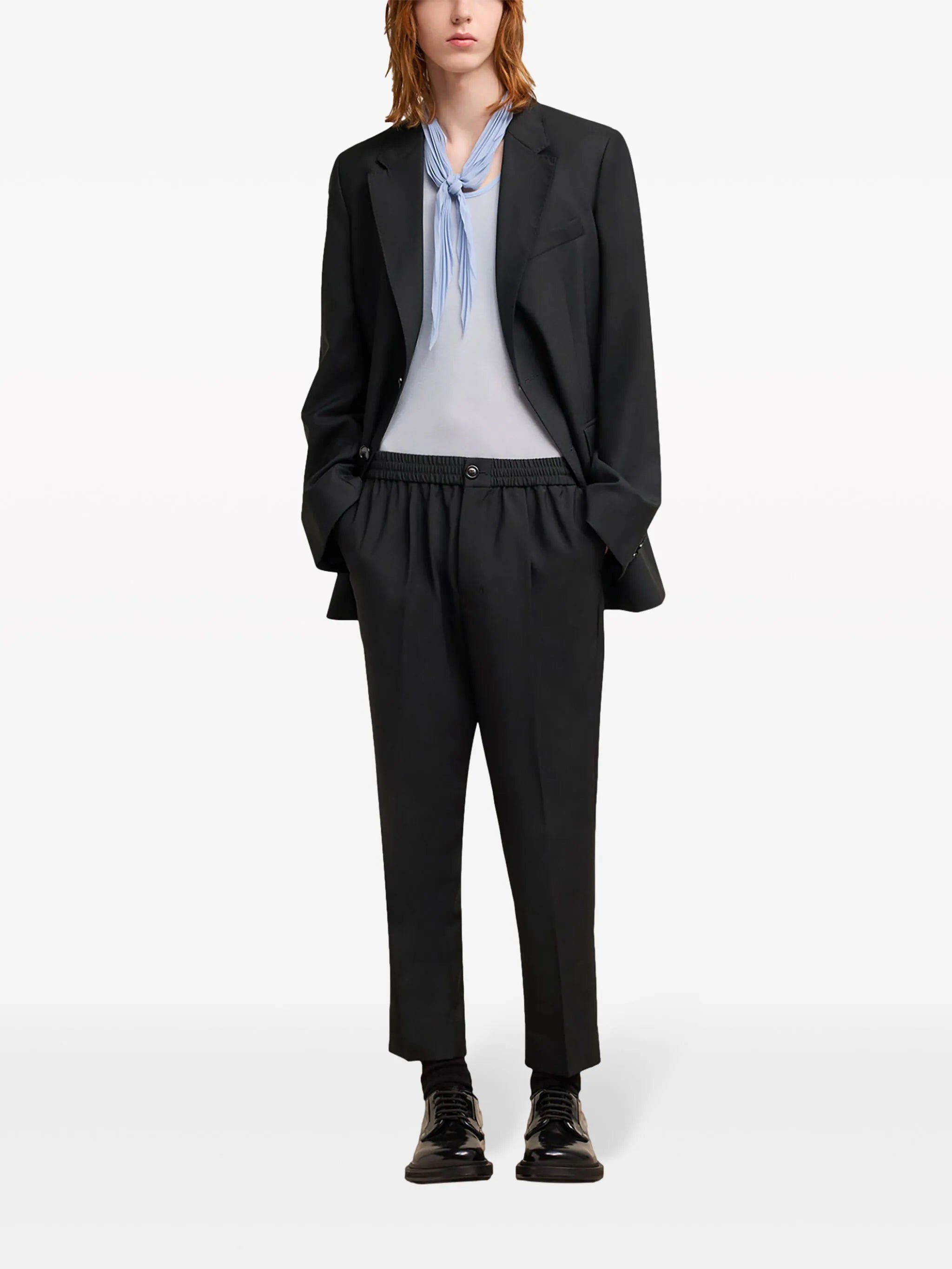 AMI Paris cropped virgin wool tapered trousers