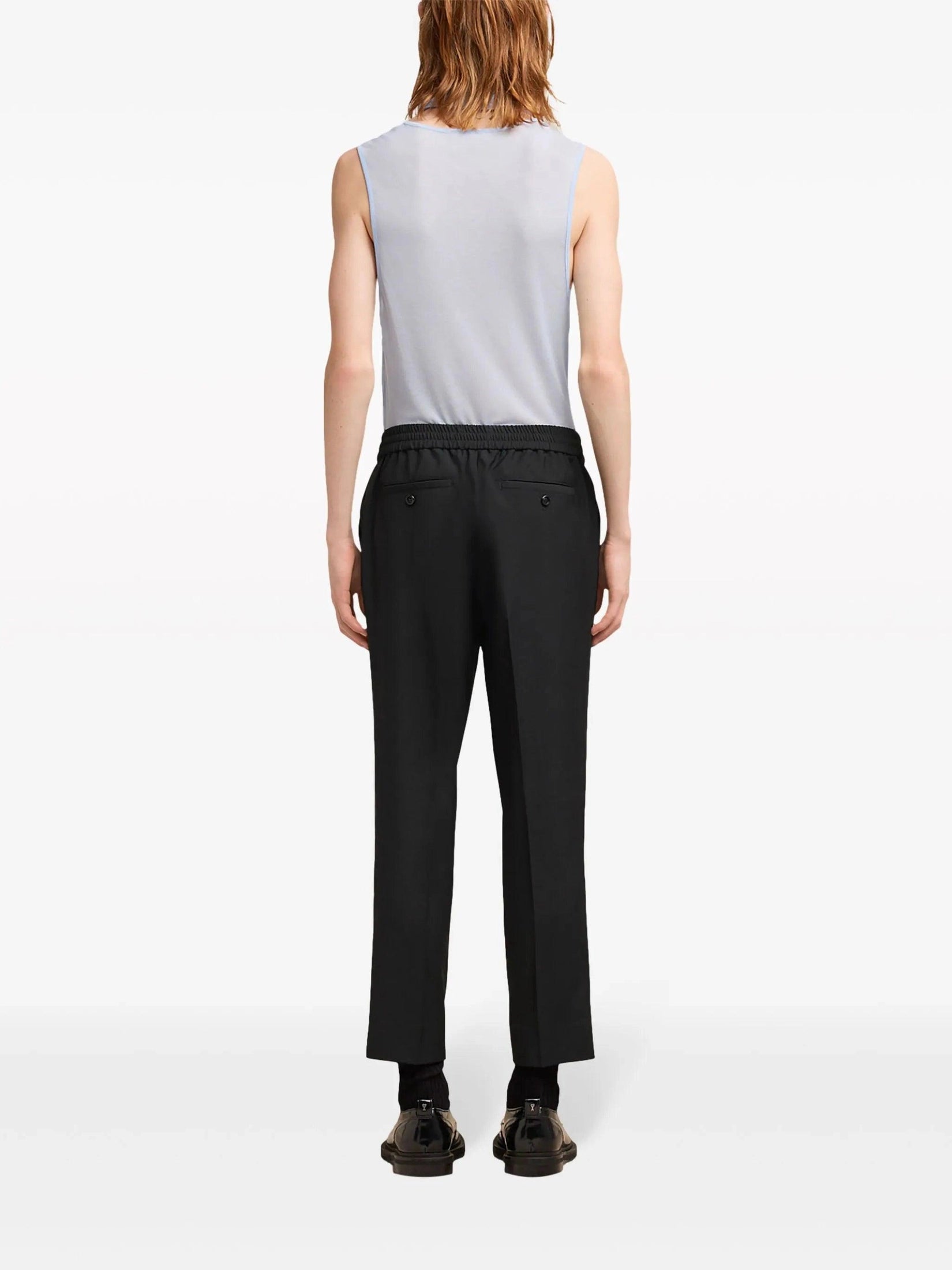 Ami paris cropped virgin wool tapered trousers