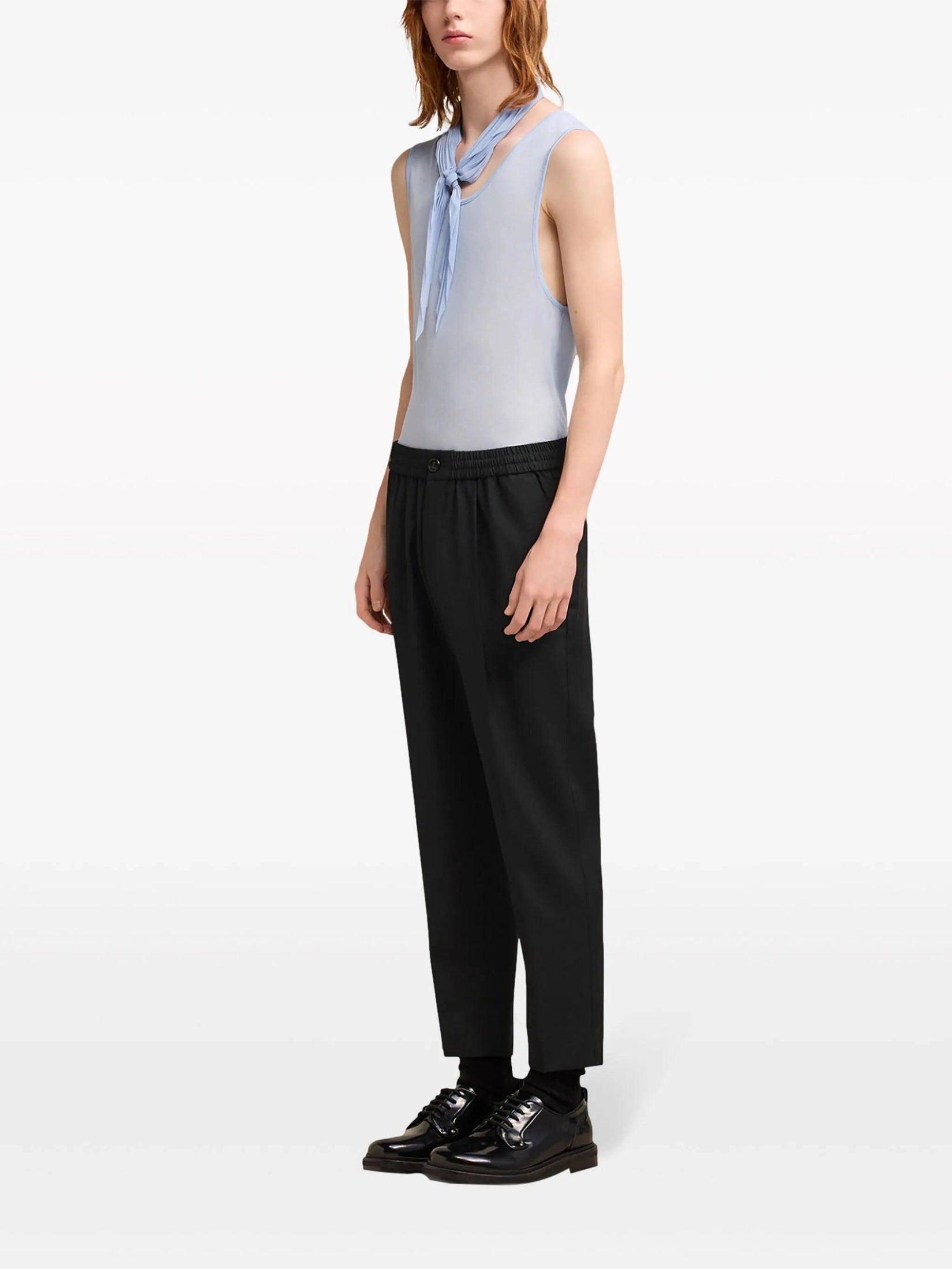 Ami paris cropped virgin wool tapered trousers