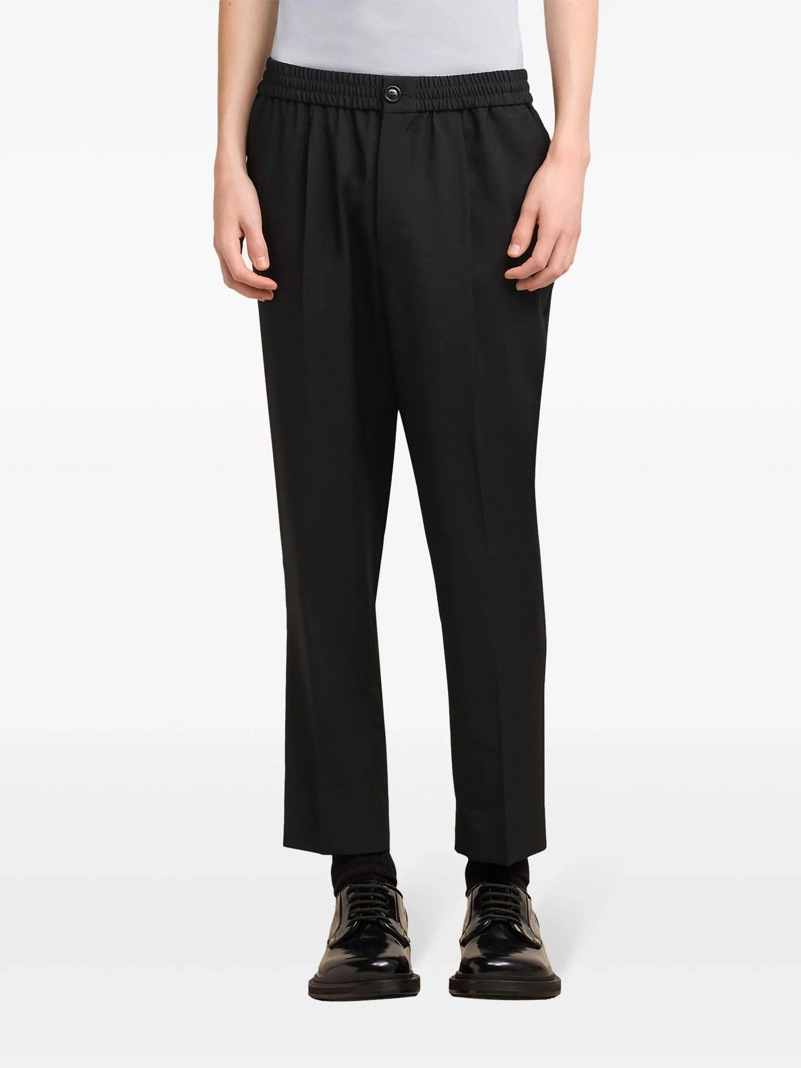 Ami paris cropped virgin wool tapered trousers