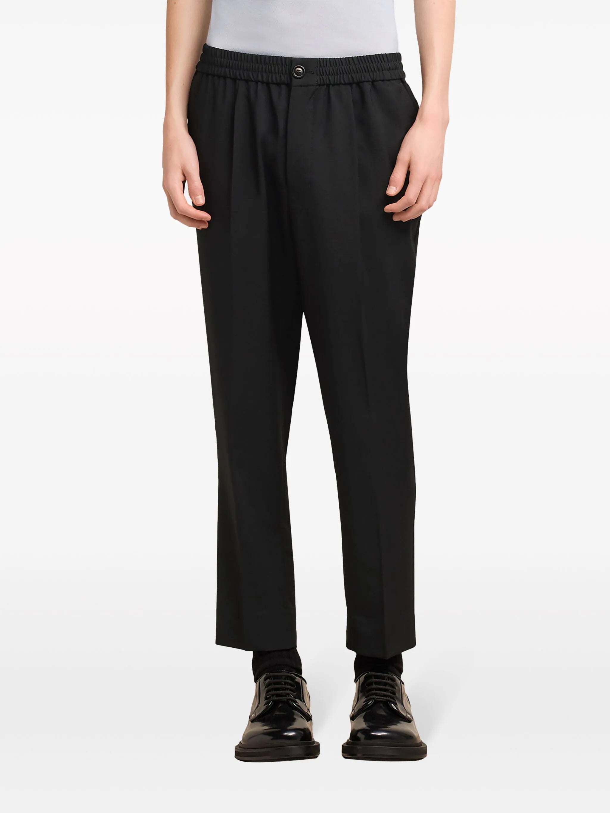 AMI Paris cropped virgin wool tapered trousers