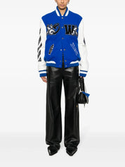 Royal logo-appliqué varsity jacket