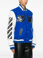 Royal logo-appliqué varsity jacket