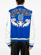 Royal logo-appliqué varsity jacket