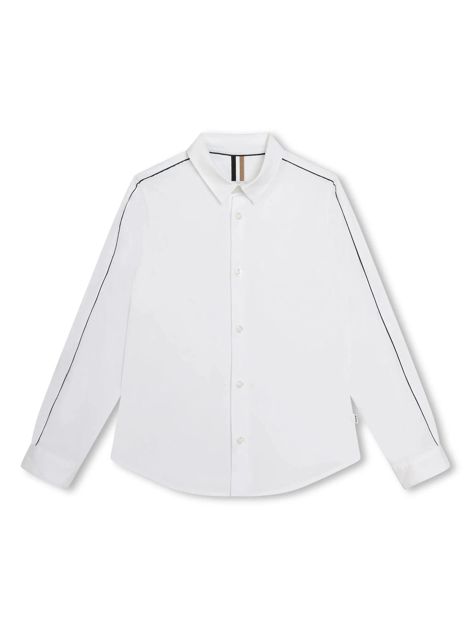 Kidswear stripe-trim long-sleeve shirt