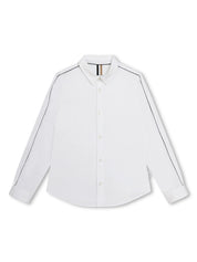 Kidswear stripe-trim long-sleeve shirt