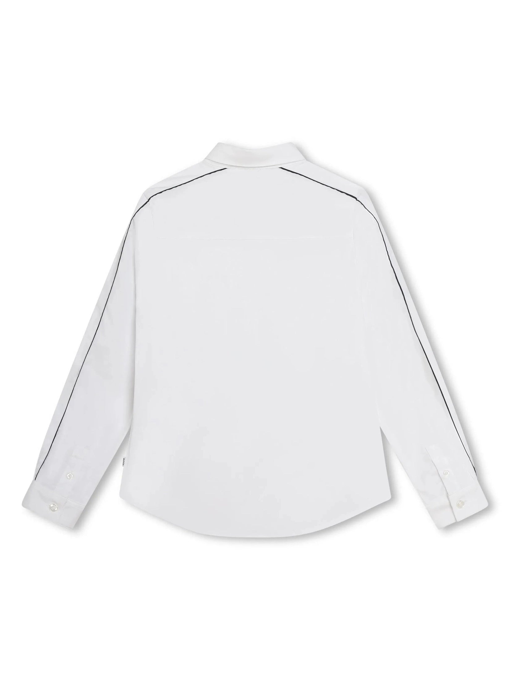 Kidswear stripe-trim long-sleeve shirt