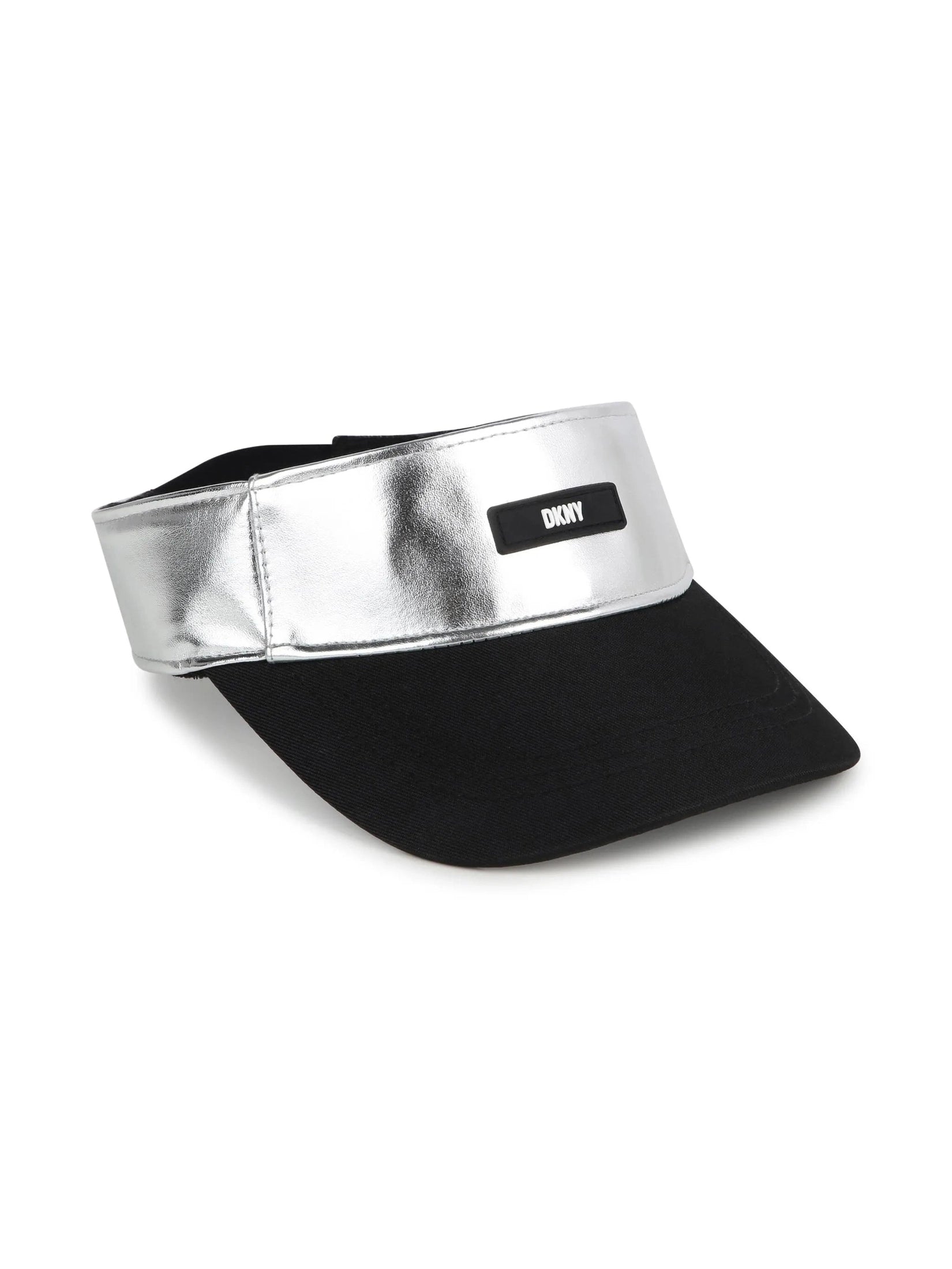 Metallic-finish logo-patch visor