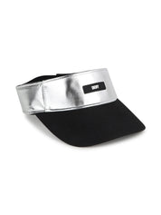 Metallic-finish logo-patch visor