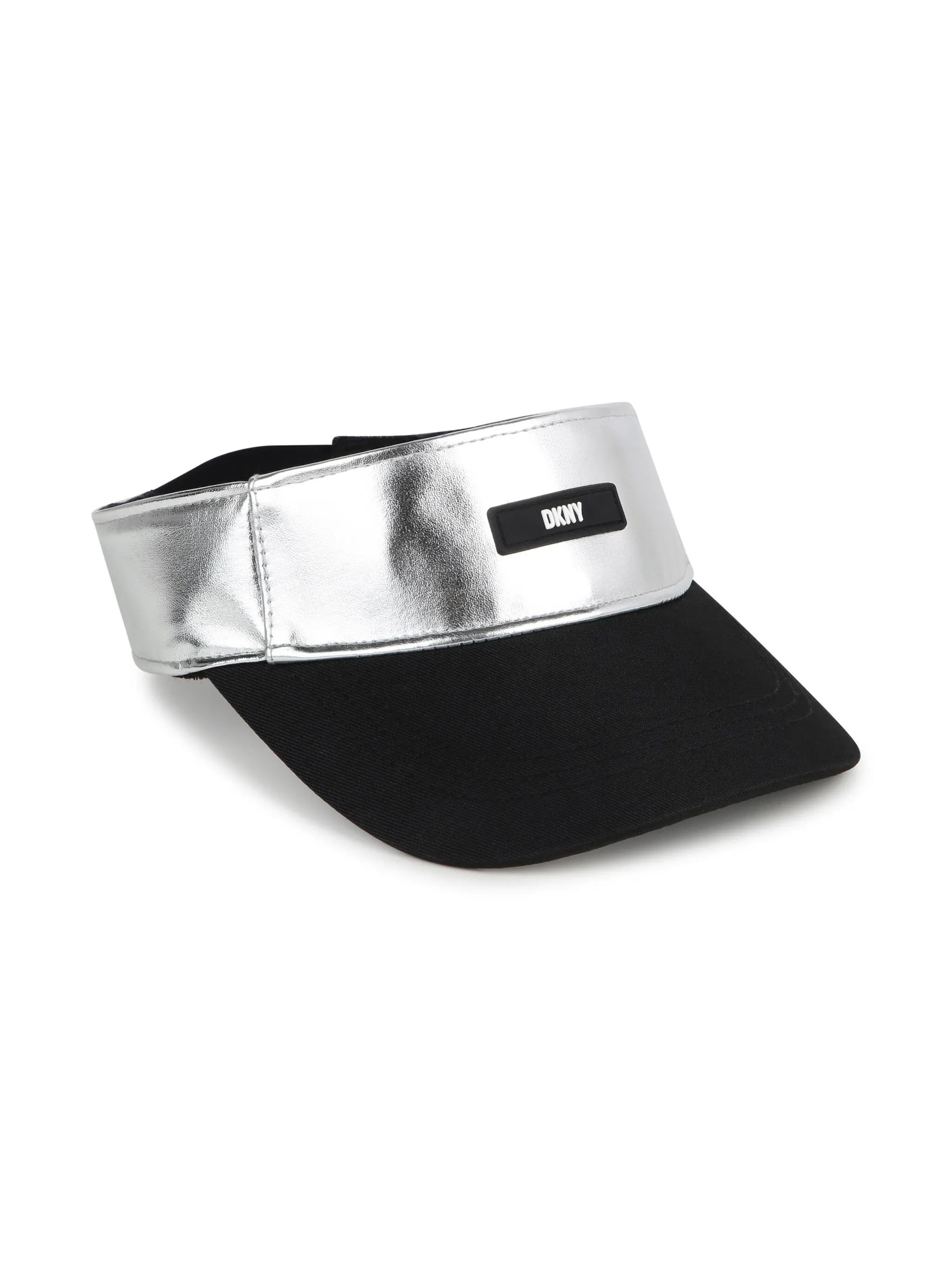 Metallic-finish logo-patch visor