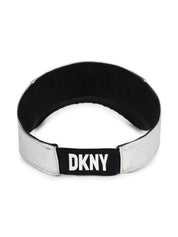 Metallic-finish logo-patch visor