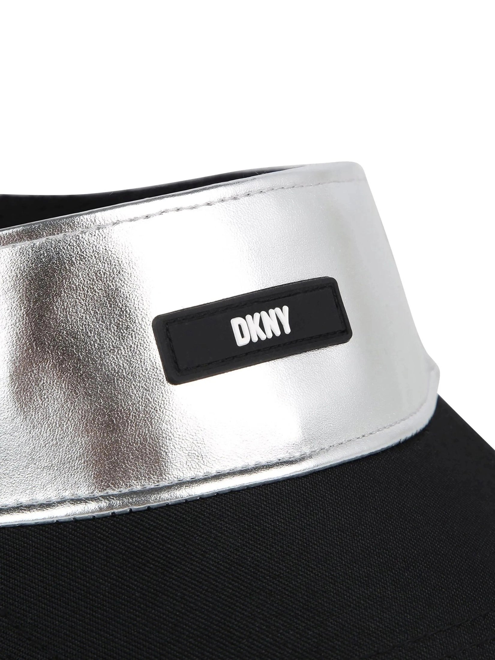 Metallic-finish logo-patch visor