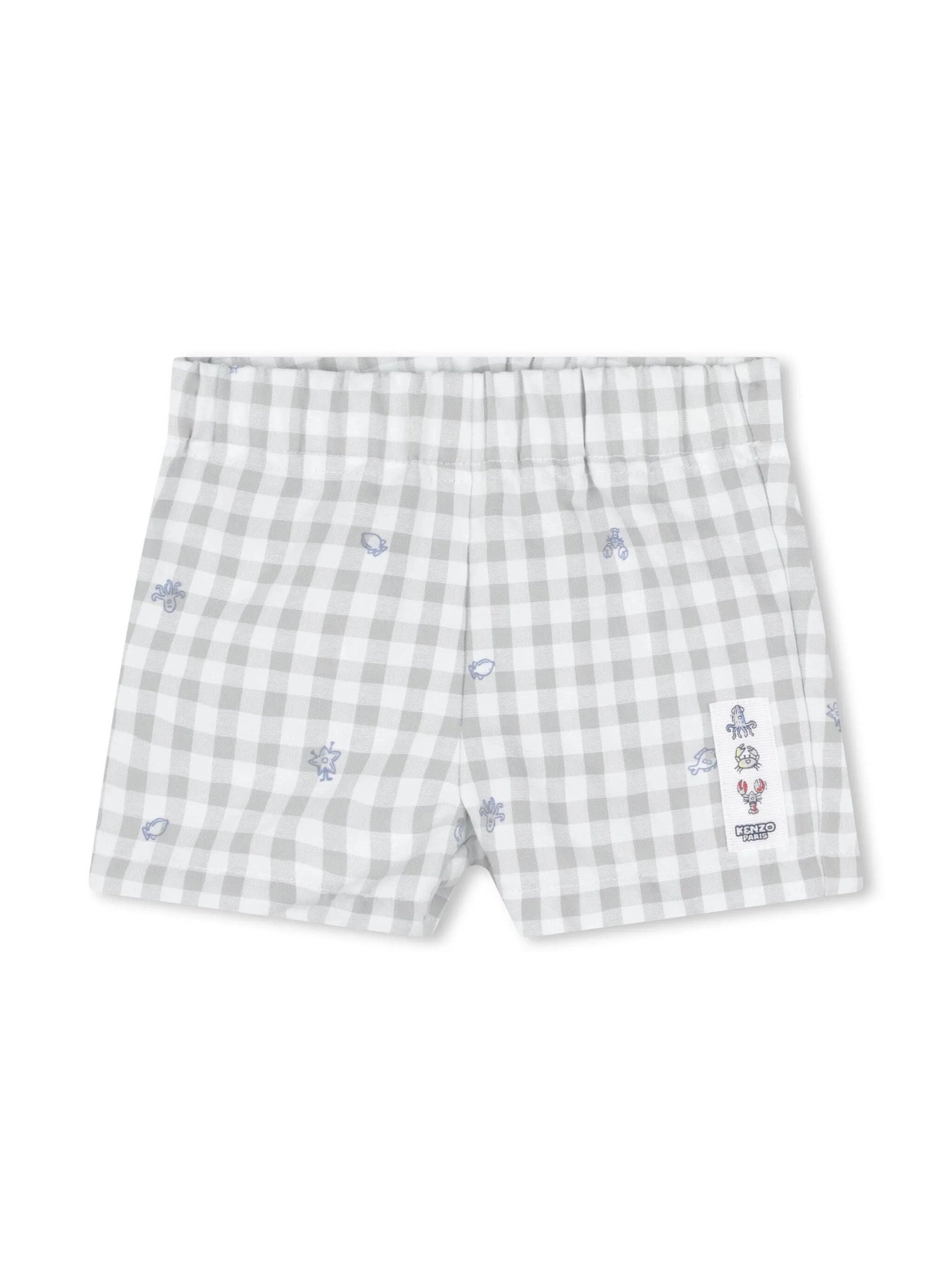 Kenzo Kids graphic-print checked T-shirt short set