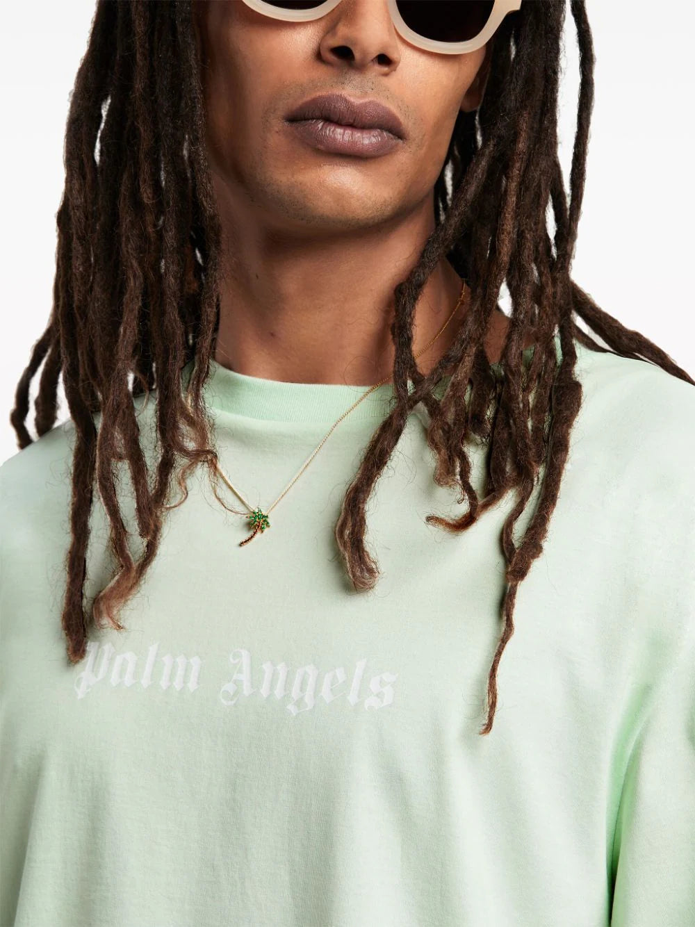 Palm Angels logo-print cotton T-shirt تيشيرت 