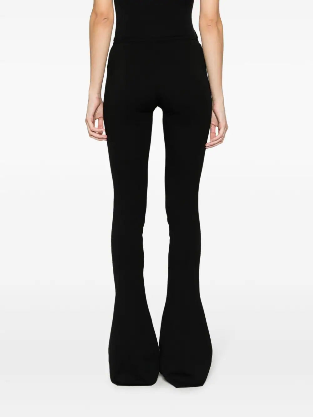 Zip-embellished flared trousers