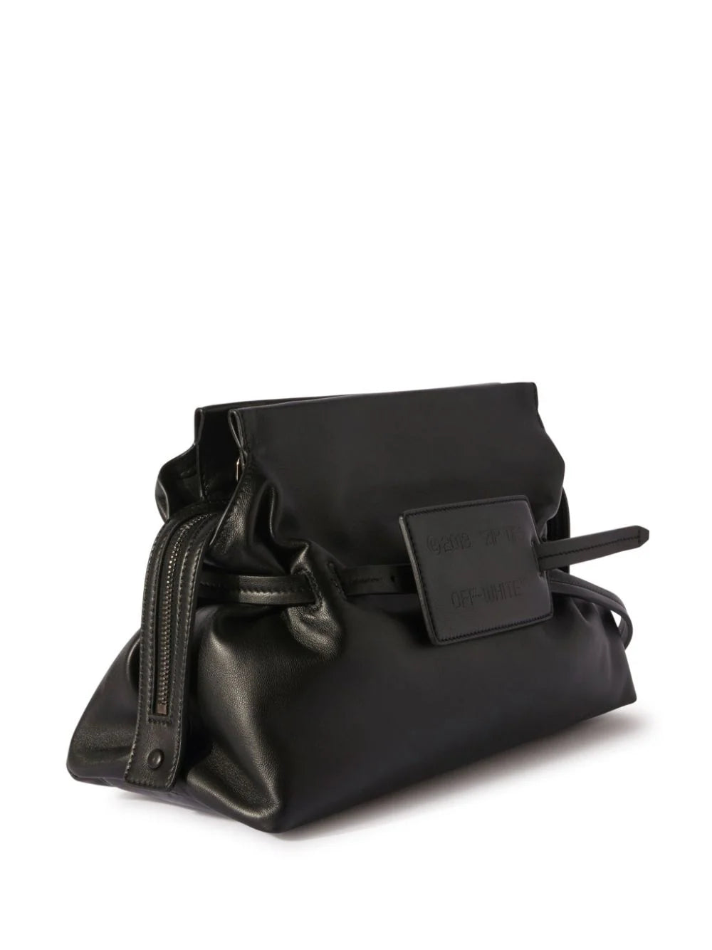 Zip Tie leather clutch bag