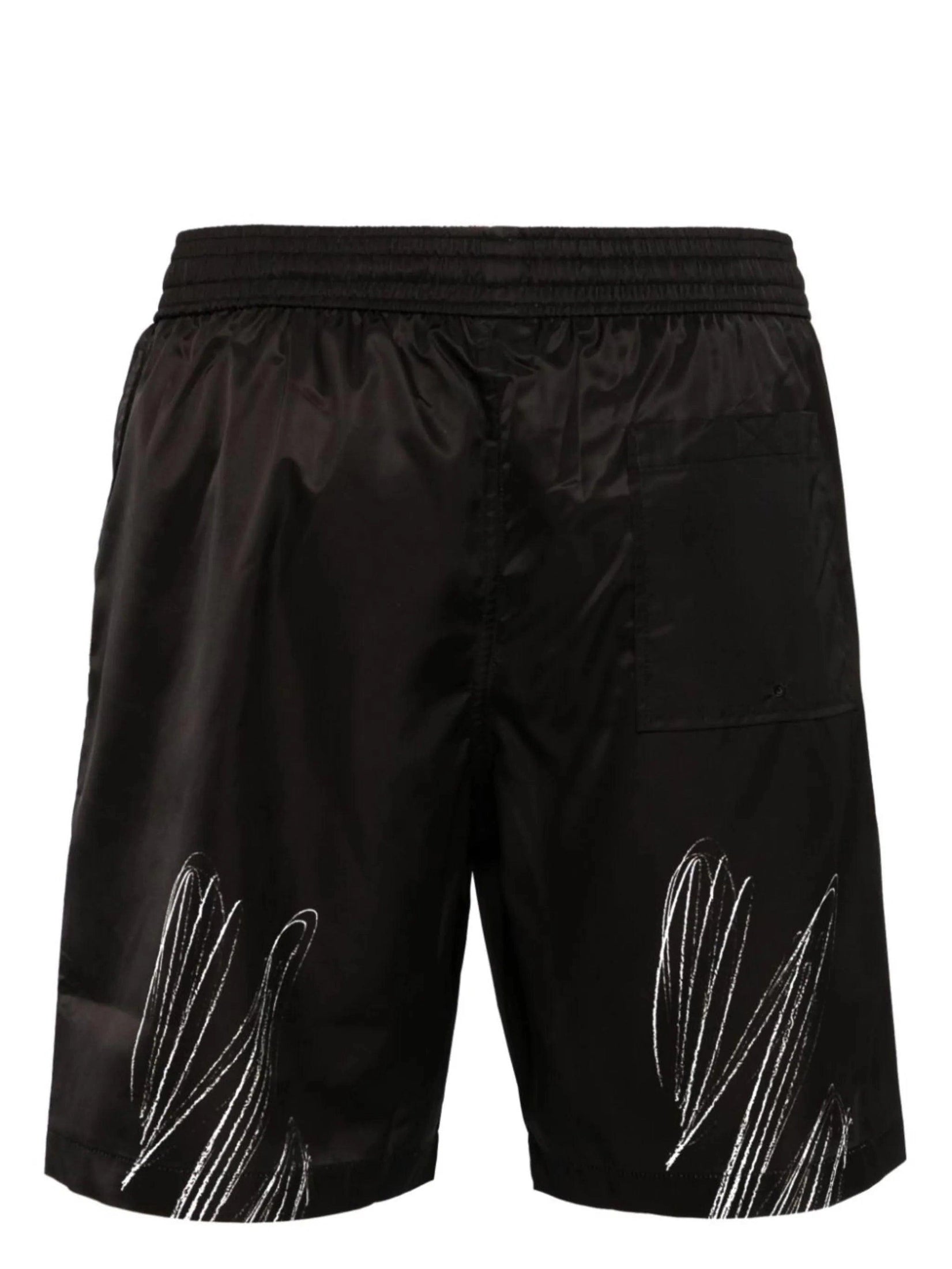 Scribble diags surfer swimsho black whit
