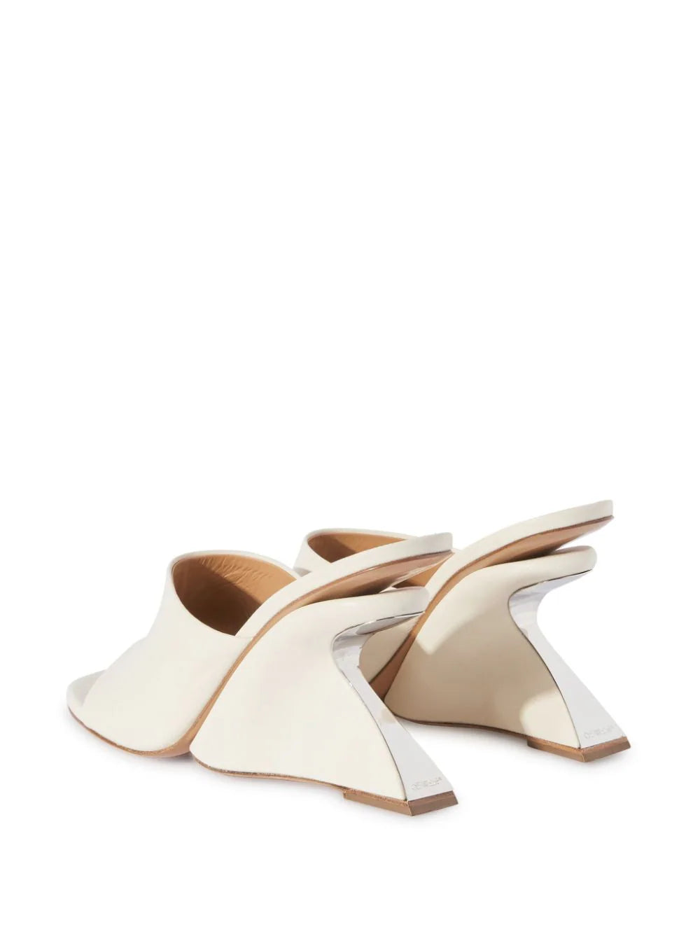 Jug wedge-heel leather mules