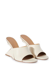 Jug wedge-heel leather mules