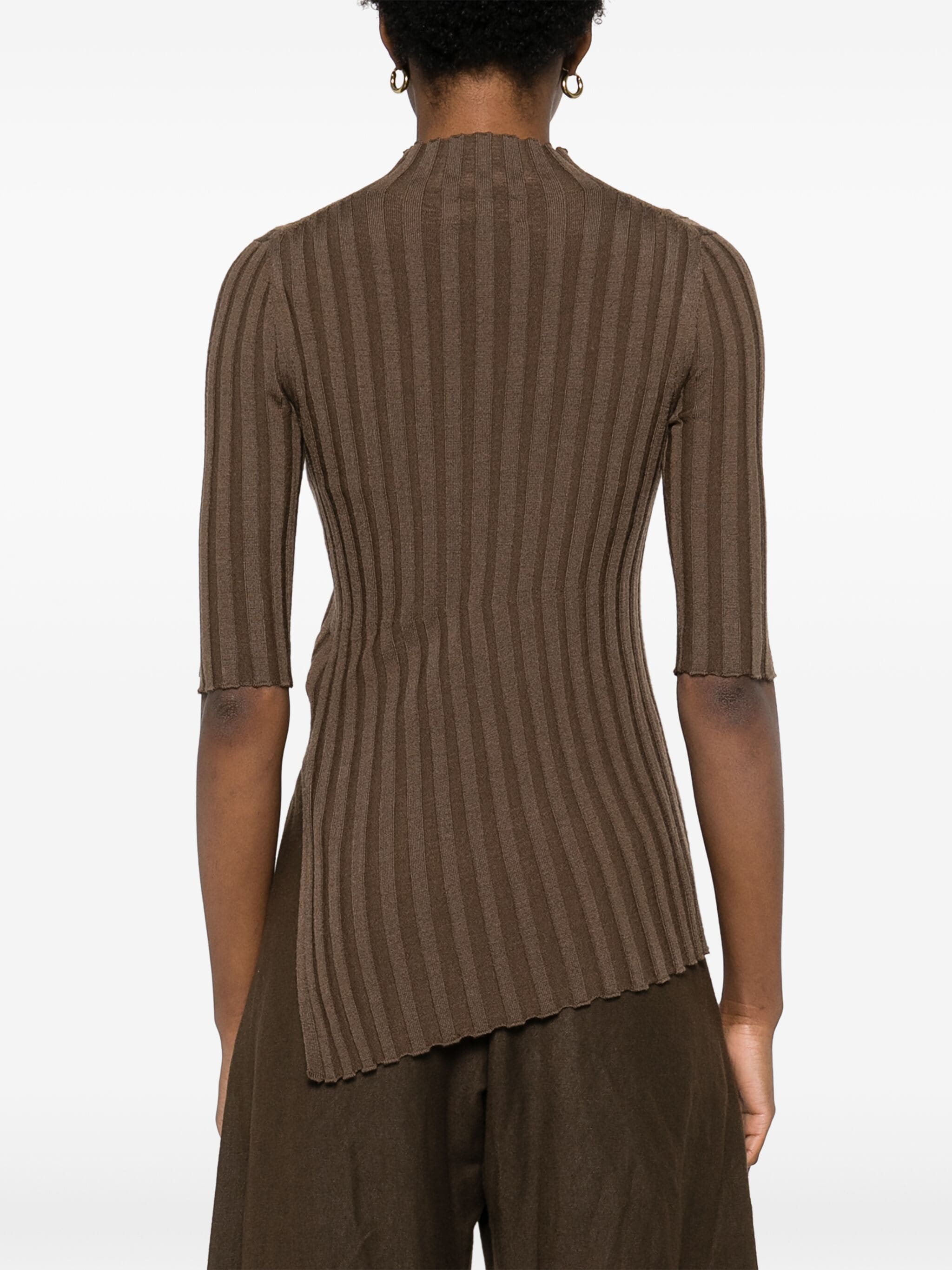 Calvin Klein high-neck ribbed-knit top